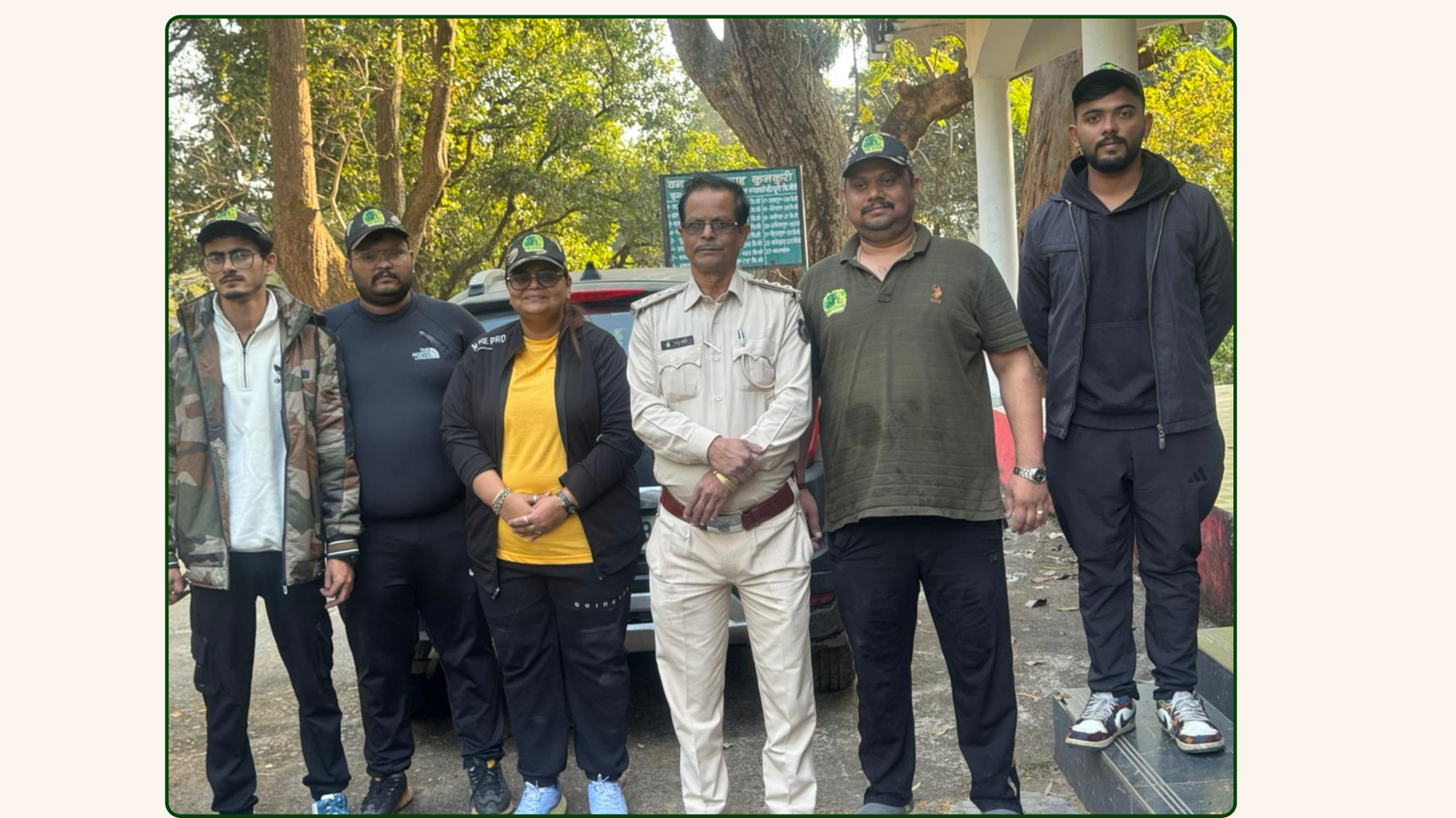 Team with forest officer at Jashpur deployment