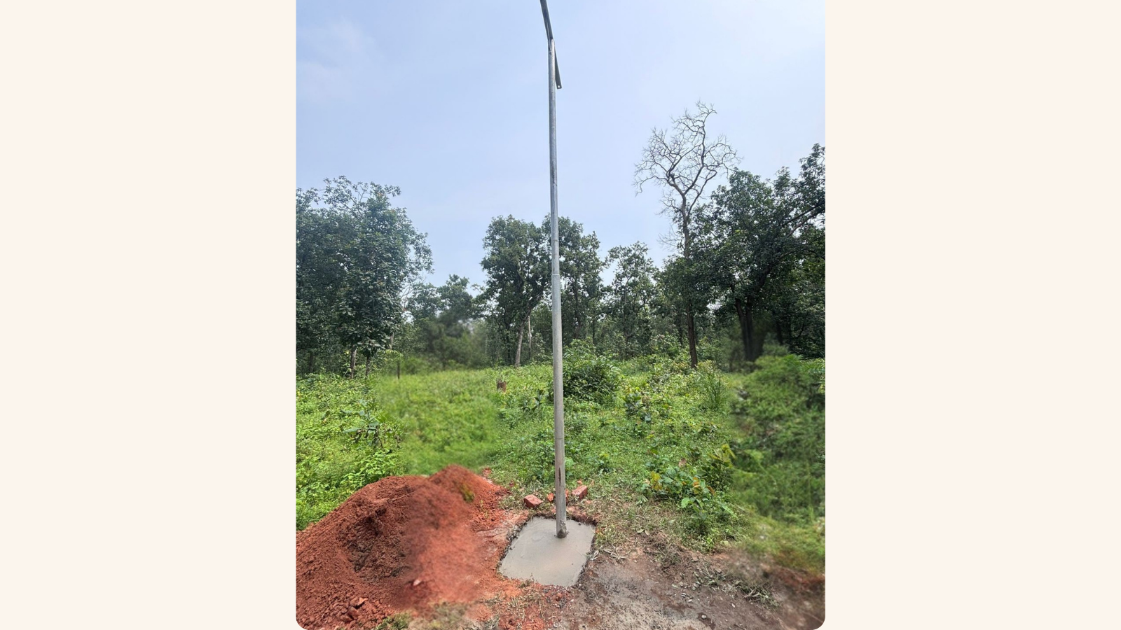 Tower foundation construction at deployment site