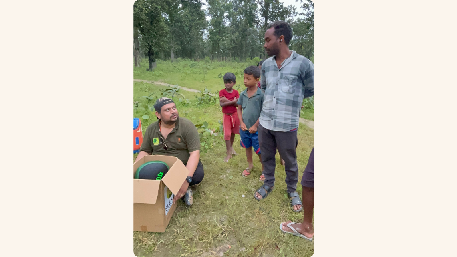 GAJ-DASTAK team interacting with local community members